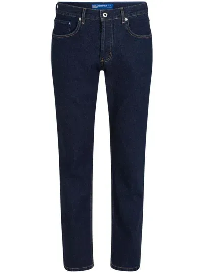 Karl Lagerfeld Jeans Mid-rise Tapered-leg Jeans In 1cr