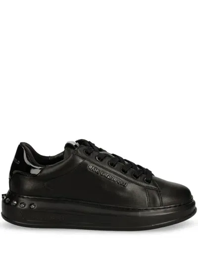 Karl Lagerfeld Python Tab Sneakers In Black