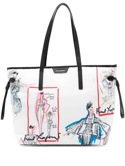 Karl Lagerfeld Karl Series Tote Bag In White