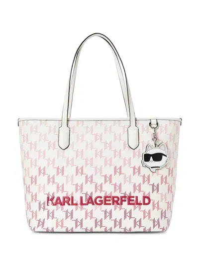 Karl Lagerfeld K/ikonik 2.0 Monogram Tote Bag In White