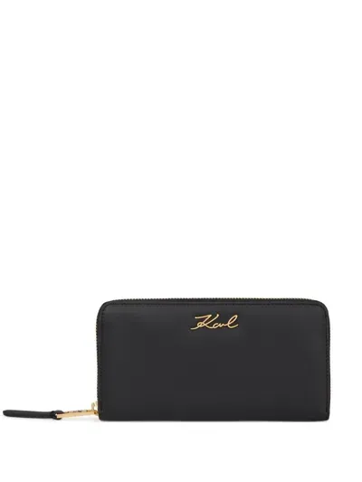 Karl Lagerfeld K/signature Continental Wallet In Black