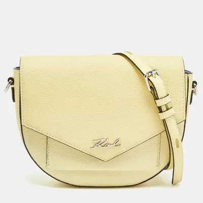 Pre-owned Karl Lagerfeld Light Yellow K/karry All Front Crossbody Bag