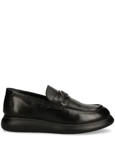 Karl Lagerfeld Logo-plaque Loafers In Black