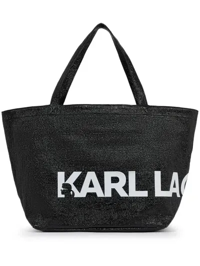 Karl Lagerfeld Logo-print Tote Bag In Black