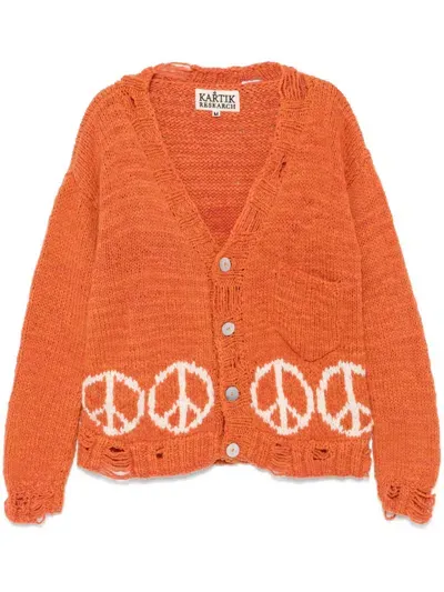 Kartik Research Peace Cardigan In Orange