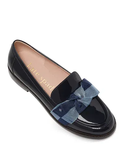 Kate Spade New York Women's Leandra Slip On Bow Loafer Flats In Captain Navy/blue