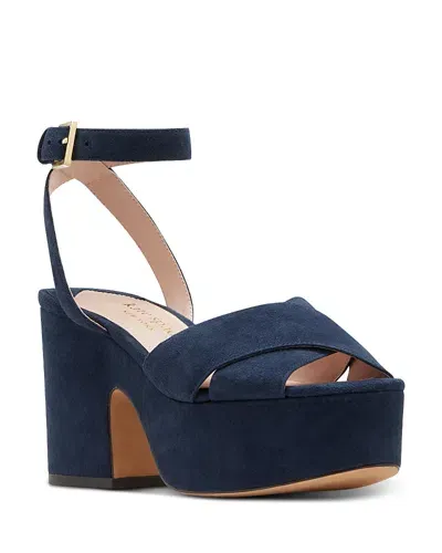 Kate Spade New York Women's Rio Crossover Strap High Heel Platform Sandals In Captain Navy