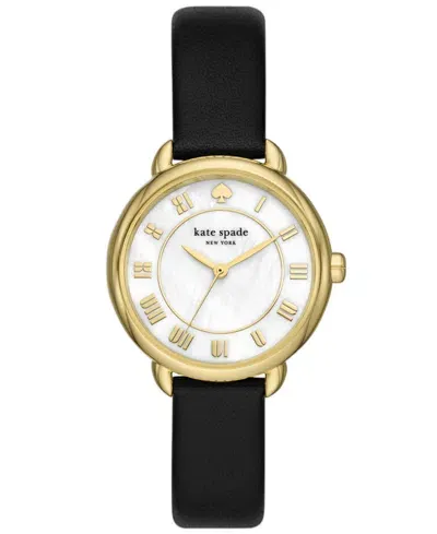 Kate Spade Women's Lily Avenue Black Leather Watch 34mm