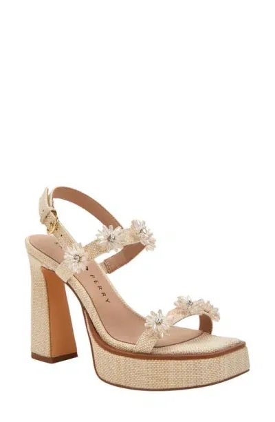 Katy Perry The Steady Floral Slingback Platform Sandal In Natural