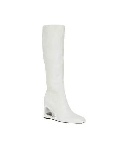 Katy Perry Women's Hollow Wedge Knee High Boots In Optic White