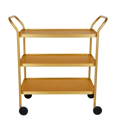 Kaymet Aluminium Three-tiered Trolley In Gold