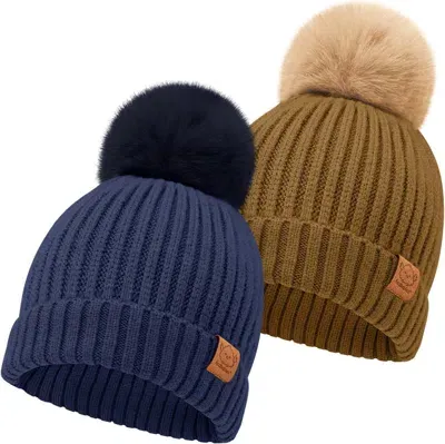 Keababies Kids' 2-pack Pom Knitted Beanie In Blast