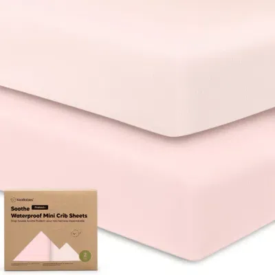 Keababies Kids'  2-pack Soothe [protect+] Waterproof Mini Crib Sheets In Pink