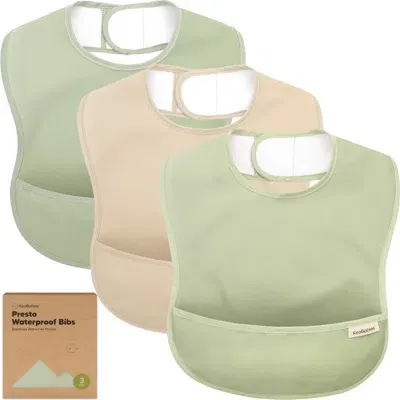 Keababies Kids'  3-pack Presto Waterproof Bibs In Green