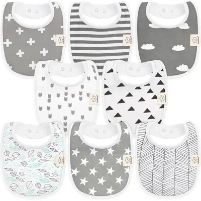 Keababies 8-pack Baby Drool Bibs In Grayscape