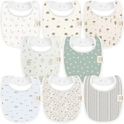 Keababies Kids'  8-pack Baby Drool Bibs In Multi