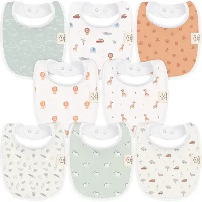 Keababies Kids'  8-pack Baby Drool Bibs In Wilderness