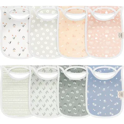 Keababies Kids'  8-pack Hallo Drool Bibs In Fleur