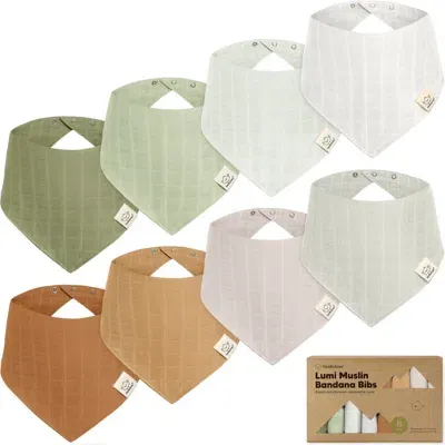 Keababies Kids'  8-pack Lumi Muslin Bandana Bibs In Multi