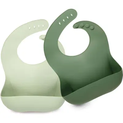 Keababies Kids'  Prep Silicone Bibs In Green