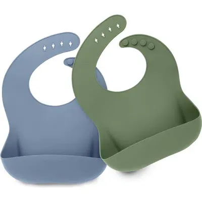 Keababies Kids'  Prep Silicone Bibs In Blue