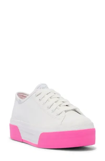 Keds ® Triple Up Sneaker In White/pink