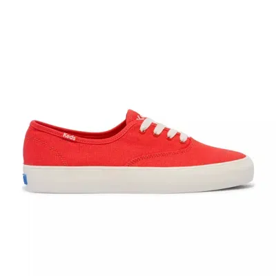 Keds Unisex Champion Gender Neutral Canvas Lace Up Canvas Sneakers In Red