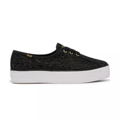 Keds Women's Point Lace Lace Up Canvas Sneakers In Black