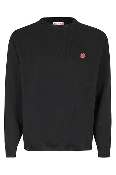 Kenzo Boke Flower Knitted Jumper In Black