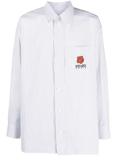 Kenzo Boke Flower Pinstriped Shirt In Blue