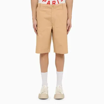 Kenzo Camel Cargo Bermuda In Brown