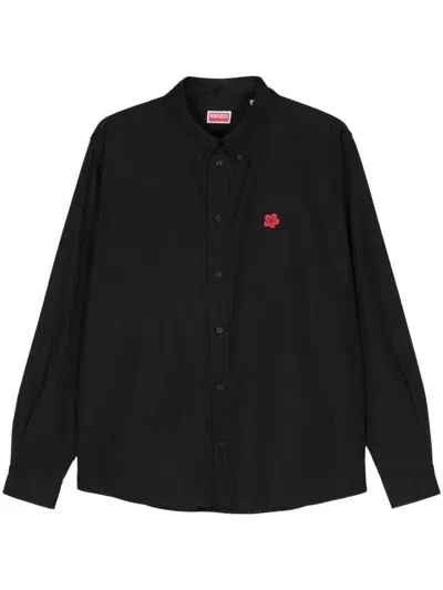 Kenzo Boke Flower Cotton Shirt In Black