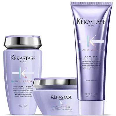 Kerastase Kérastase Blond Absolu Ultra Violet Shampoo, Masque And Conditioner Trio In White