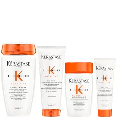 Kerastase Kérastase Nutritive Nourish And Hydrate Duo For Medium/thick Very Dry Hair And Free Travel Size Duo In Blue