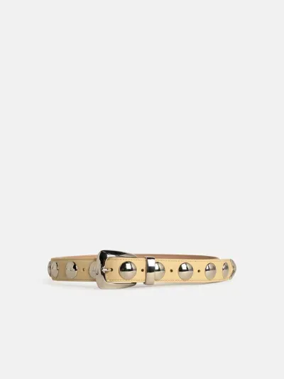 Khaite 'benny Studs' Ivory Leather Belt