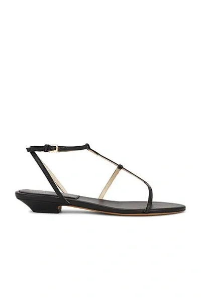 Khaite Women's Jones Leather T-strap Sandals In Black