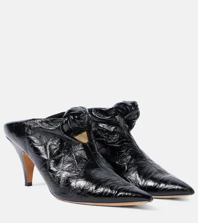 Khaite Rowan Leather Mules In Black