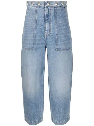 Khaite Stud-detailing Boyfriend Jeans In Blue