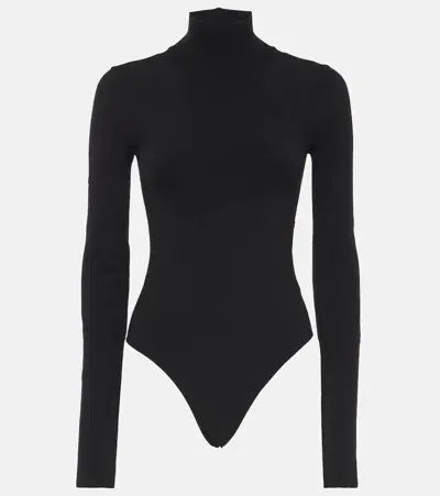 Khaite Thea Wool-blend Bodysuit In Black