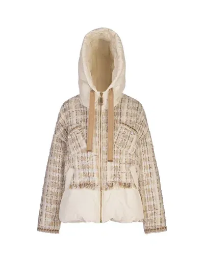 Khrisjoy Butter Khris Tweed Down Jacket In White