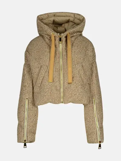 Khrisjoy 'crop' Beige Wool Blend Down Jacket