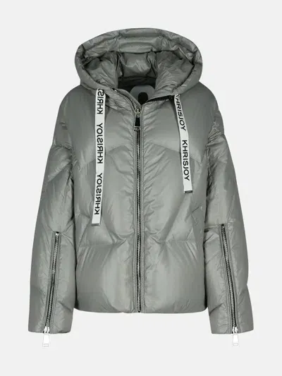 Khrisjoy 'shiny' Grey Polyamide Blend Down Jacket In Silver