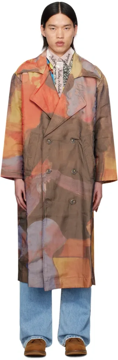 Kidsuper Multicolor Sad At The Bar Trench Coat