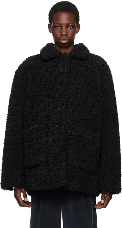 Kijun Black Shearling Half Coat