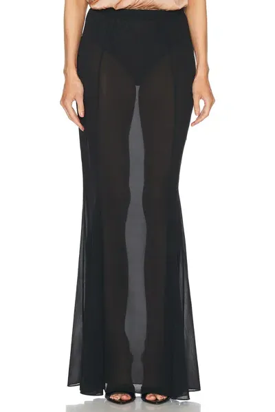 Kiki De Montparnasse Chiffon Maxi Skirt In Black