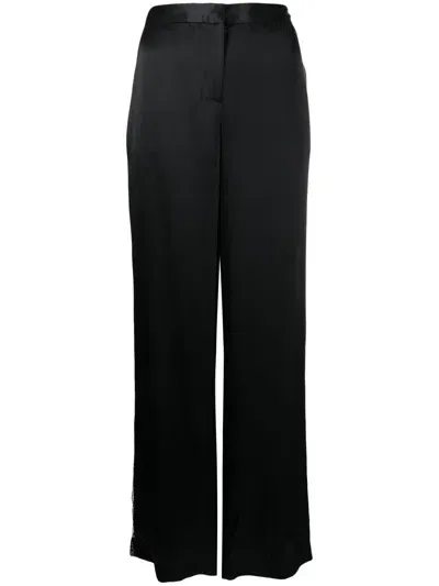 Kiki De Montparnasse Tuxedo Silk Trousers In Black