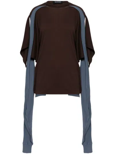 Kiko Kostadinov Circle Jersey Top In Brown