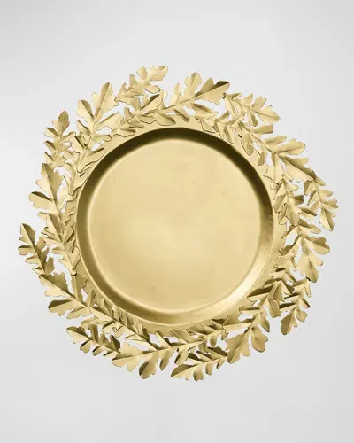 Kim Seybert Gilded Leaves Charger In Gold