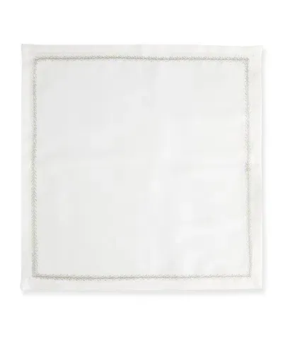 Kim Seybert Jardin Napkin In White/silver