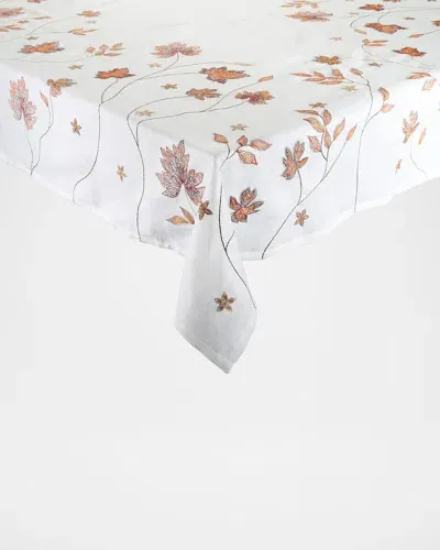 Kim Seybert Maple Hues Tablecloth, 54" X 108" In White